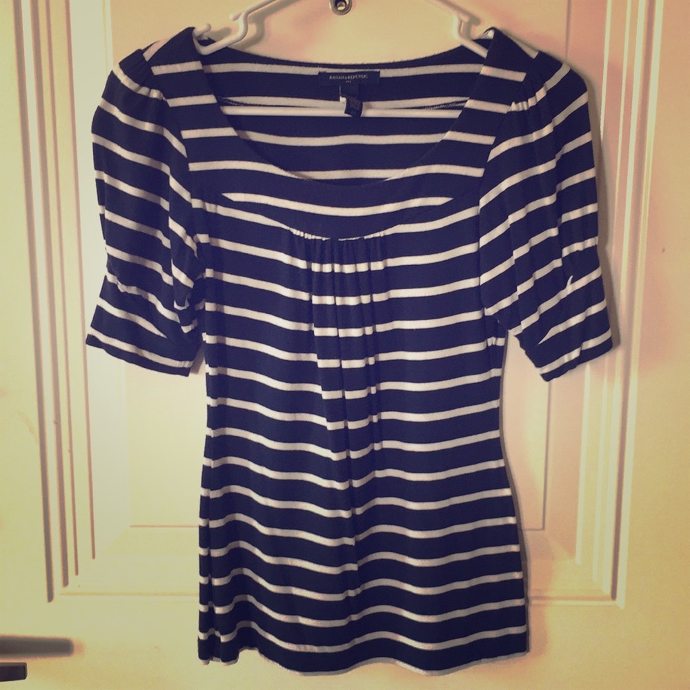 Striped scoop neck top